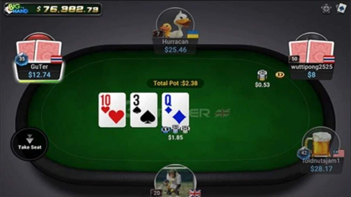 partida del texas holdem en linea