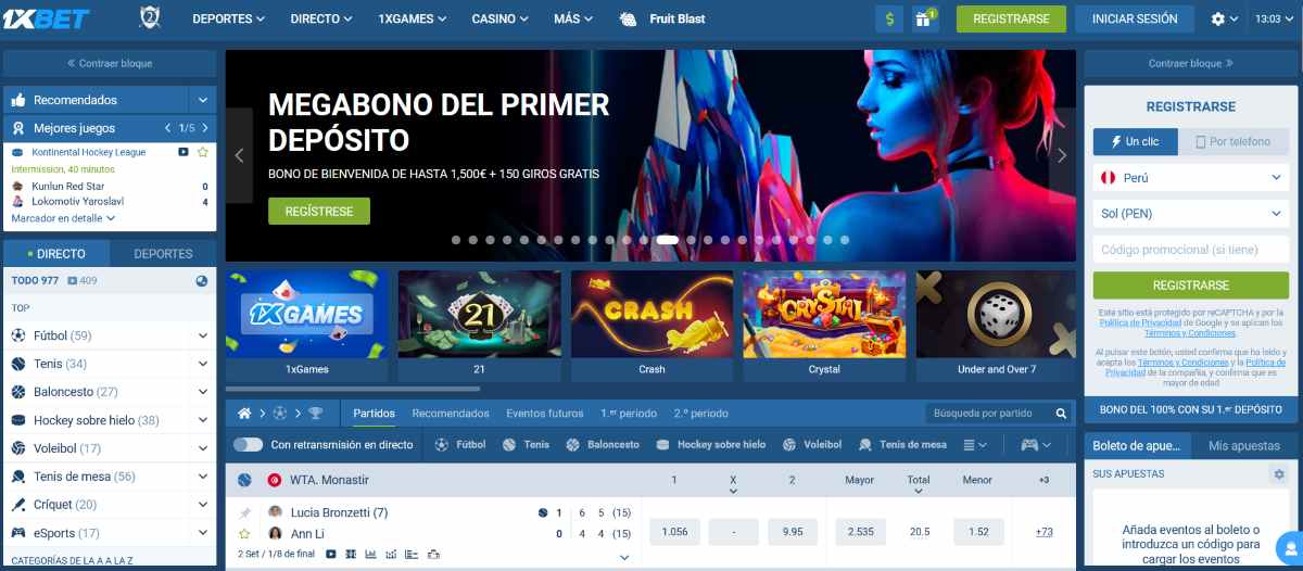 casino en línea 1xbet perú