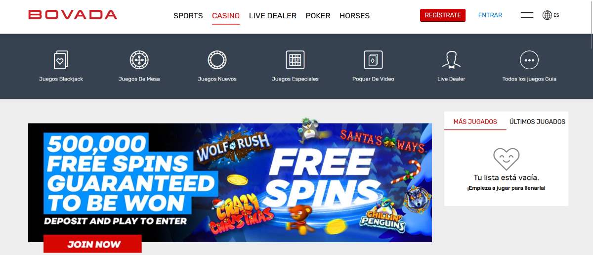 pagina de inicio de bovada casino online