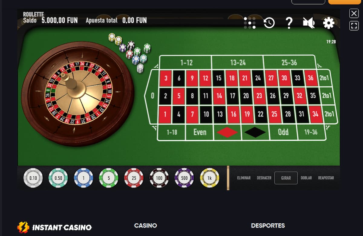 Ruleta europea (Instant Casino) / Casino en línea